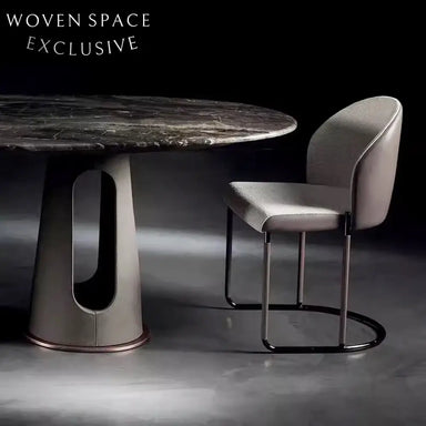 Modern Italian Luxury Patchwork Leather High-Back Stainless Steel Dining Chair