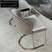 Modern Italian Luxury Patchwork Leather High-Back Stainless Steel Dining Chair