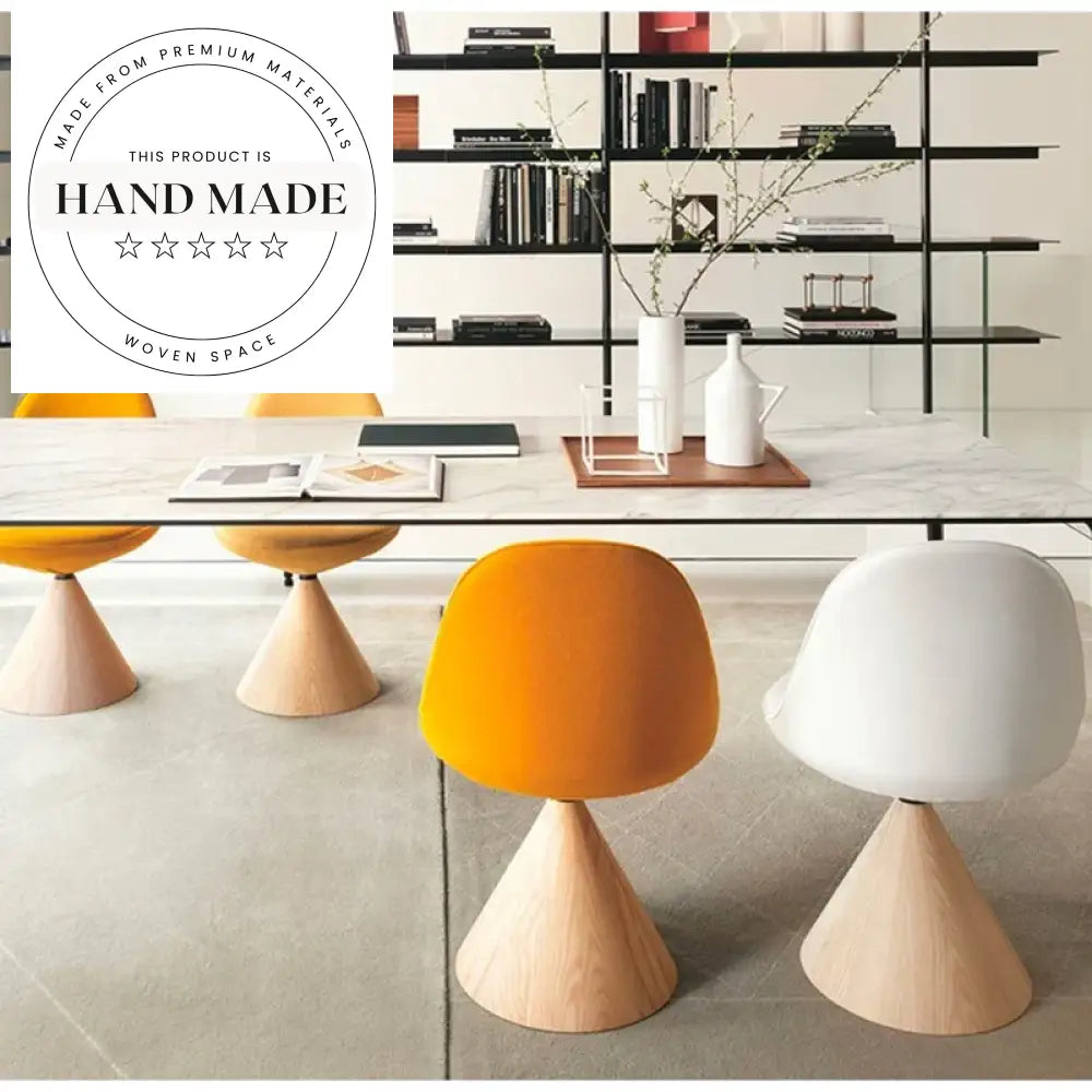 Modern Italian Luxury Swivel Back Fabric Dining Chair for Home Office