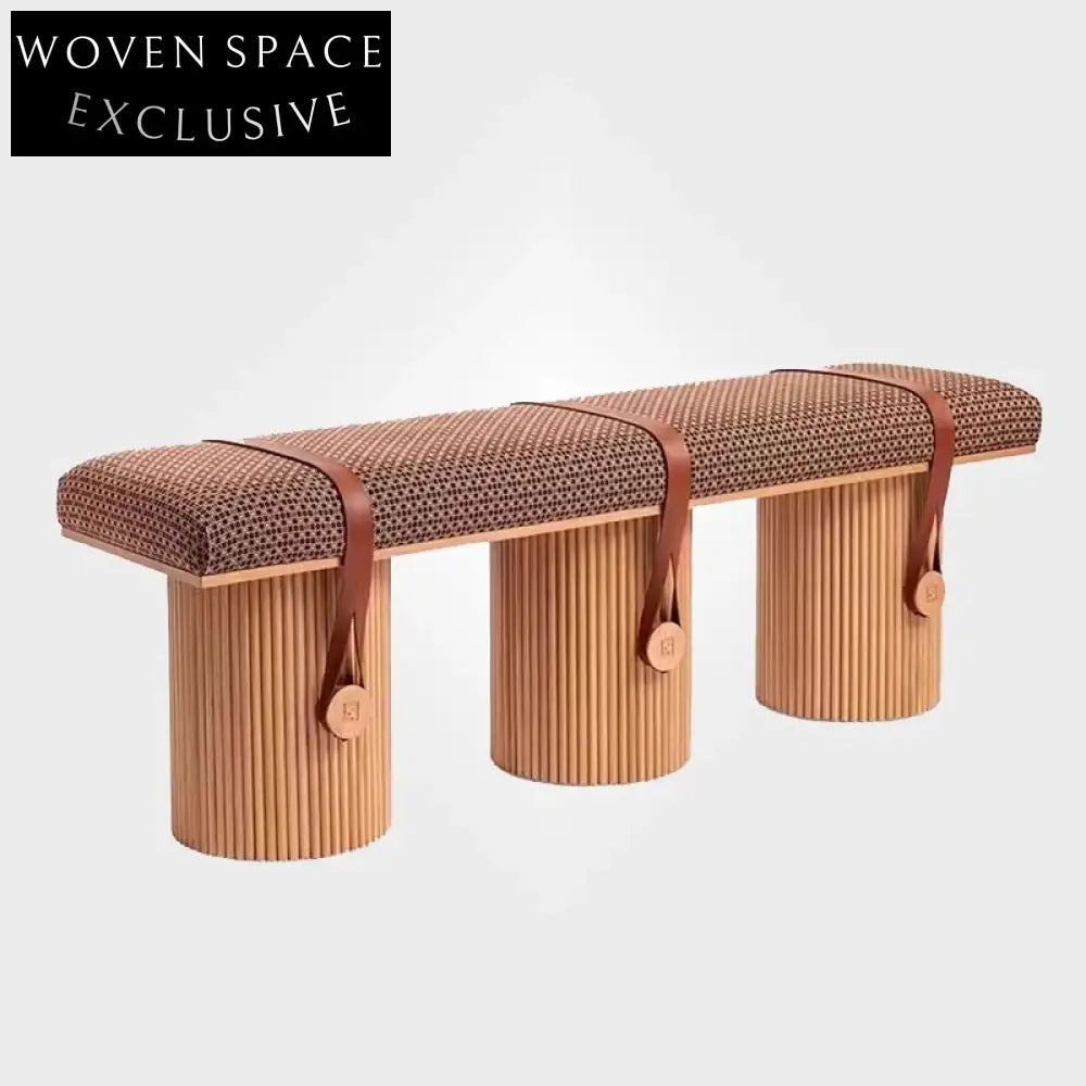 Modern Italian Luxury Velvet Fabric Ottoman Bench for Bedroom & Hotel