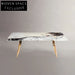 Modern Italian Marble Top Dining Table with Strong Metal Base