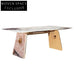 Modern Italian Marble Top Dining Table with Strong Metal Base