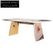 Modern Italian Marble Top Dining Table with Strong Metal Base