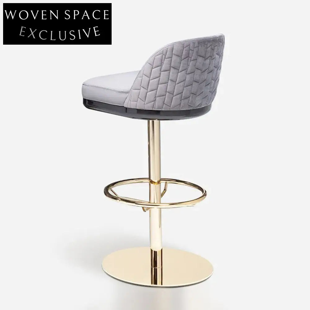 Modern Italian Minimalist Swivel Height Adjustable High Back Kitchen Bar Stool