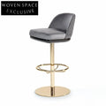 Modern Italian Minimalist Swivel Height Adjustable High Back Kitchen Bar Stool