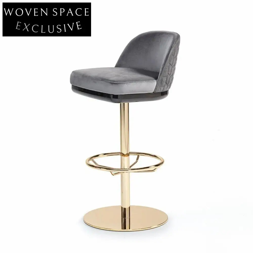 Modern Italian Minimalist Swivel Height Adjustable High Back Kitchen Bar Stool