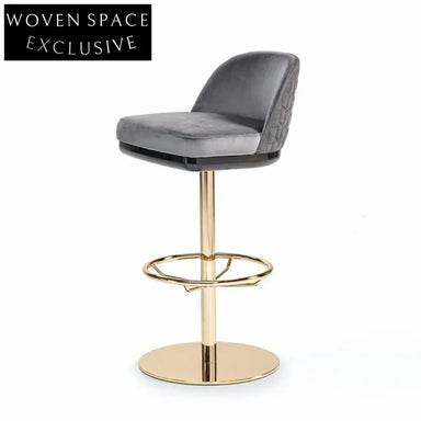 Modern Italian Minimalist Swivel Height Adjustable High Back Kitchen Bar Stool