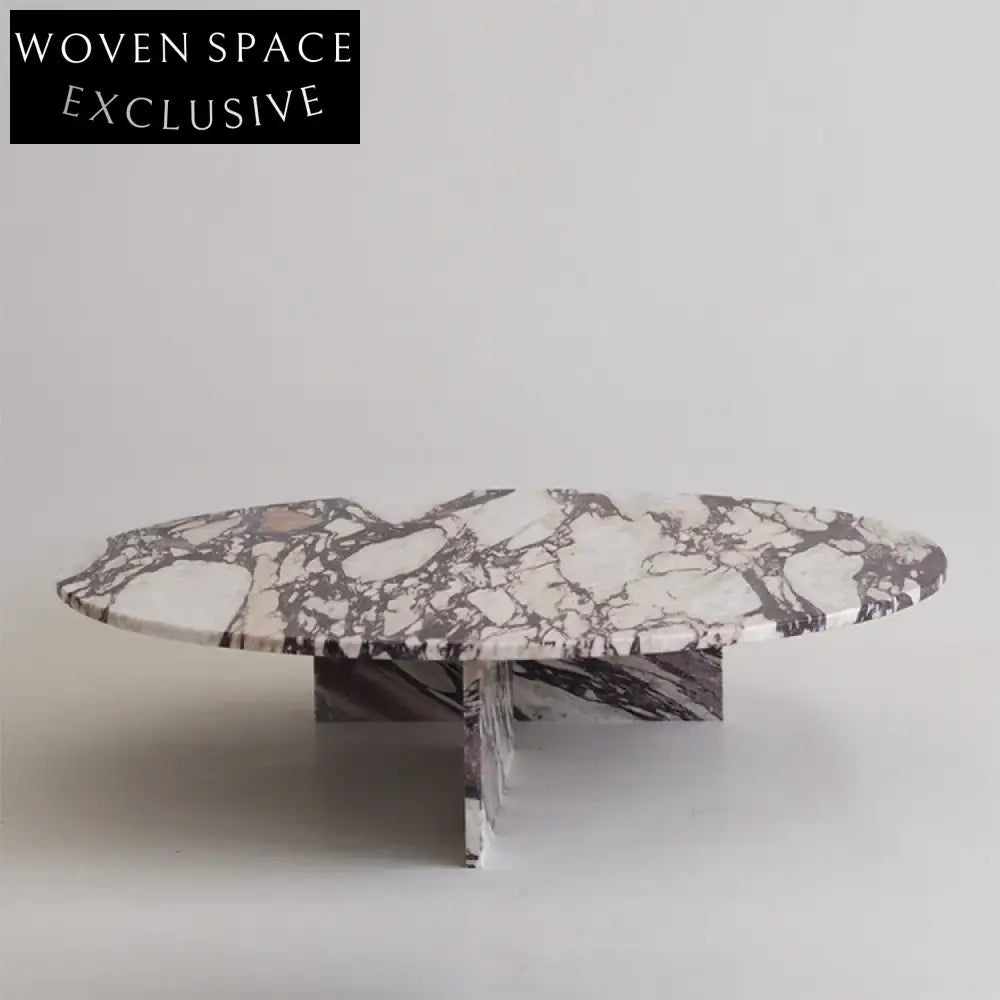 Modern Italian Natural Travertine Marble Round End Living Room Coffee Table