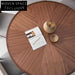 Modern Italian Round Dining Table: Oak/Walnut Top, Elegant Marble Base