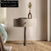 Modern Italian Saddle Leather Round Bedside Table with Storage Nightstand
