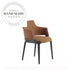 Modern Italian Solid Wood and Leather Armchair Dining Chair