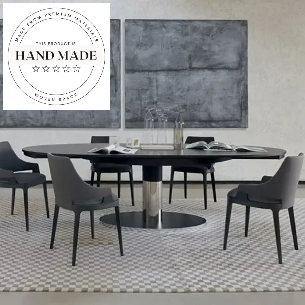 Modern Italian Solid Wood and Leather Armchair Dining Chair