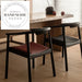 Modern Italian Solid Wood Armchair with Leather Seat Dining Armchair
