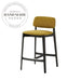 Modern Italian Solid Wood Counter Height Bar Stool with Linen Upholstery