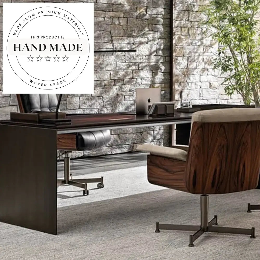 Modern Italian Solid Wood Executive Desk with Drawer Cabinet Office Desk