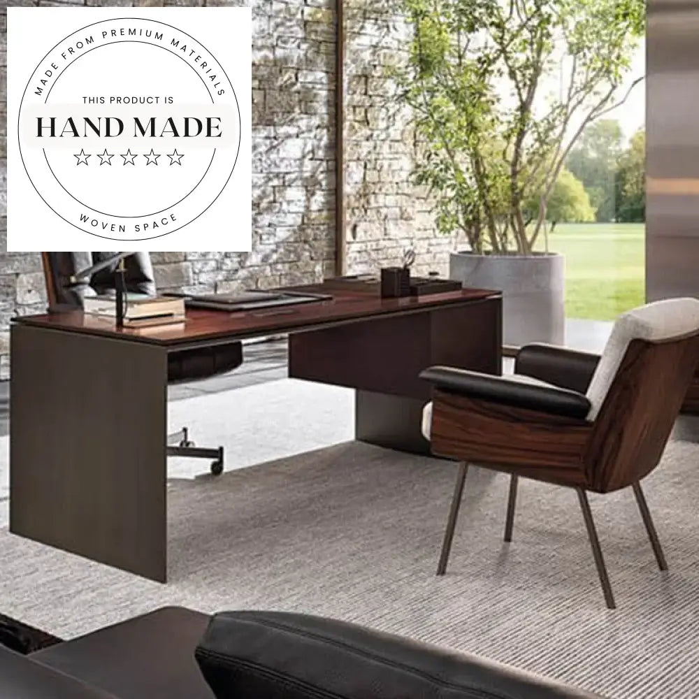 Modern Italian Solid Wood Executive Desk with Drawer Cabinet Office Desk