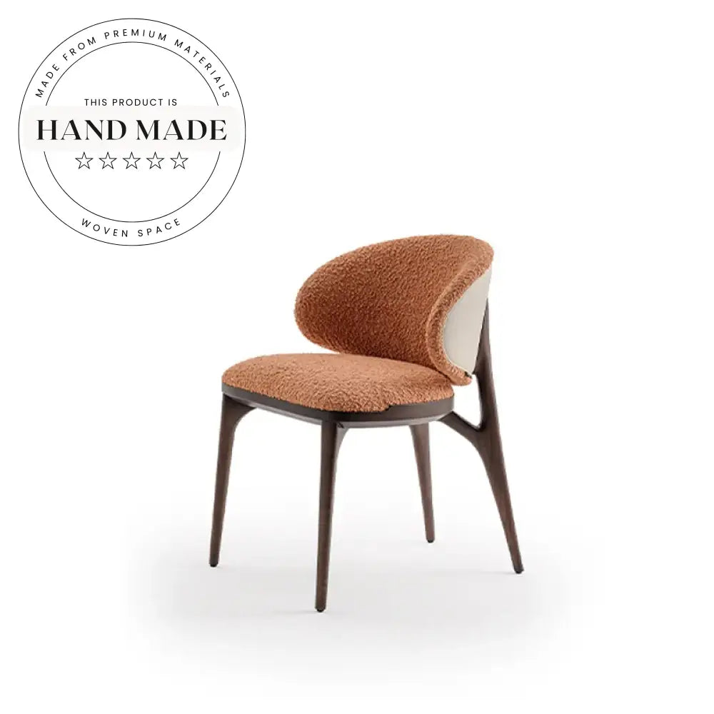 Modern Italian Solid Wood Upholstered Accent Dining Chair for Commercial Use