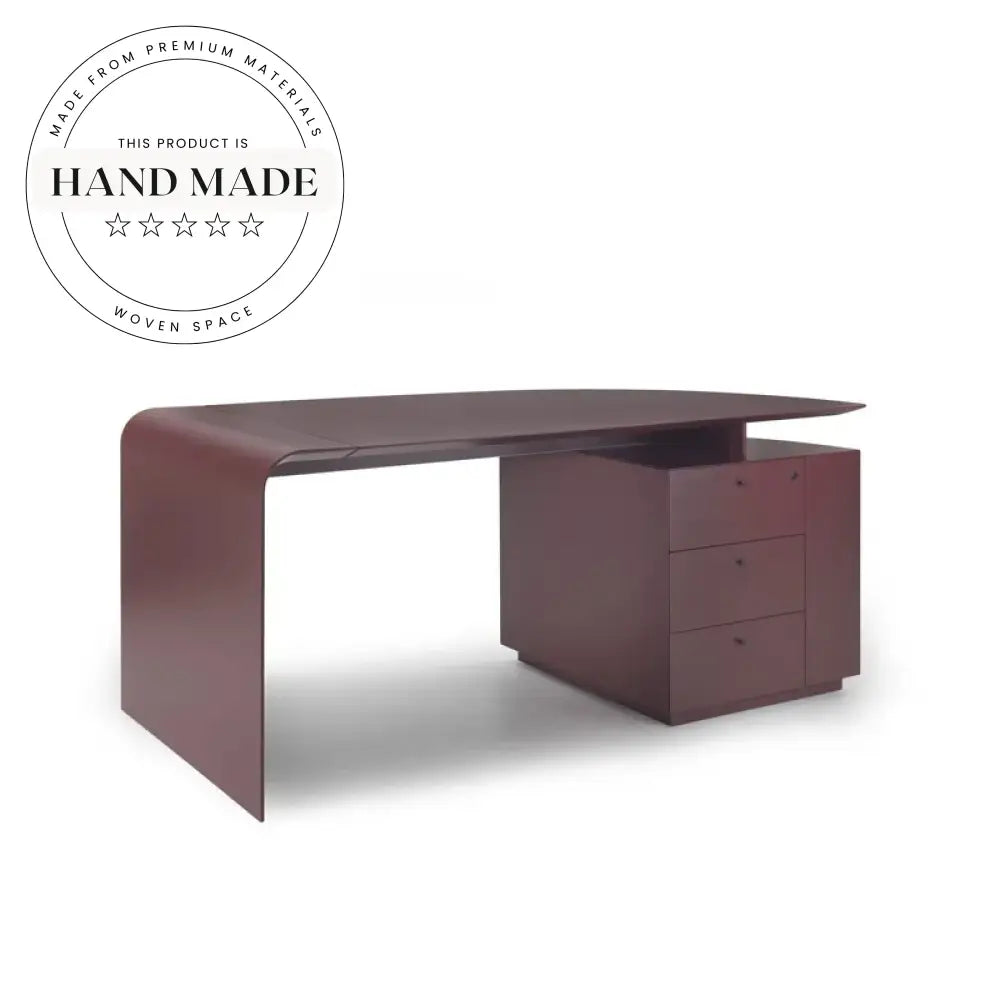 Modern Italian Solid Wood Wine Red Minimalist Office Writing Desk