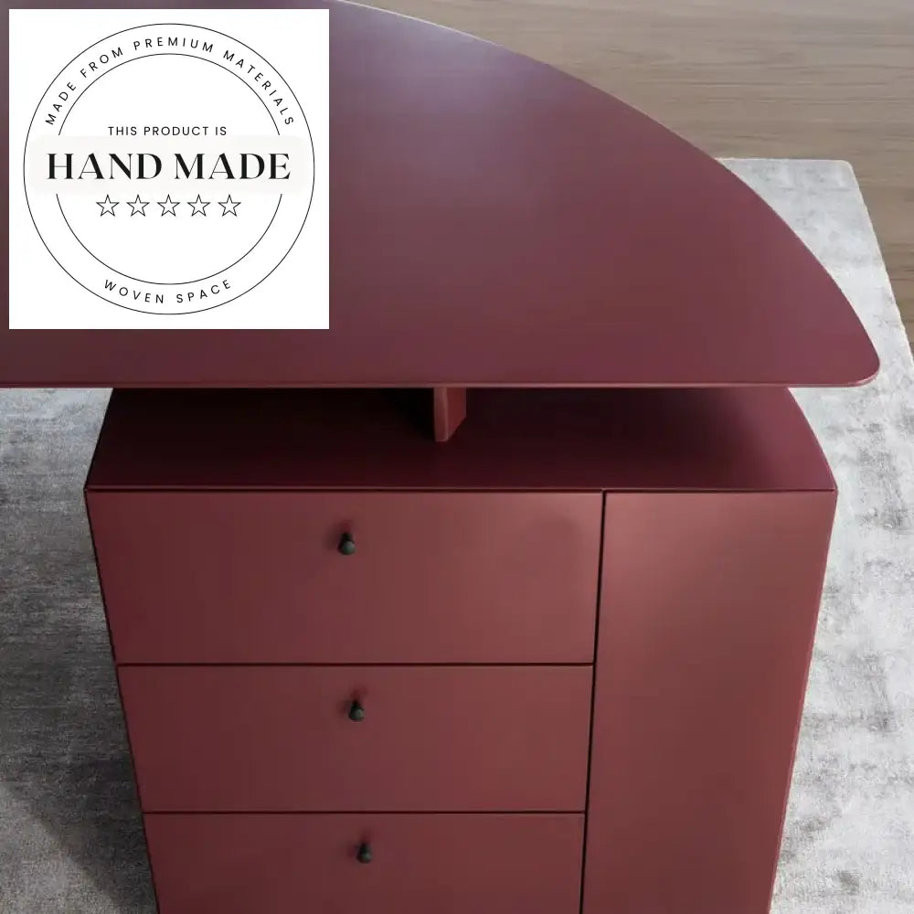 Modern Italian Solid Wood Wine Red Minimalist Office Writing Desk