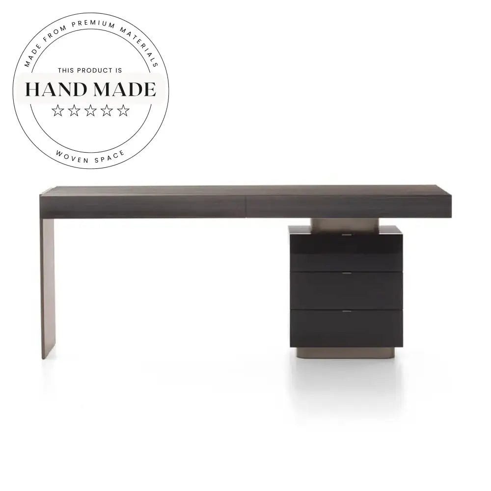 Modern Italian Stainless Steel Executive Wood Writing Study Office Desk