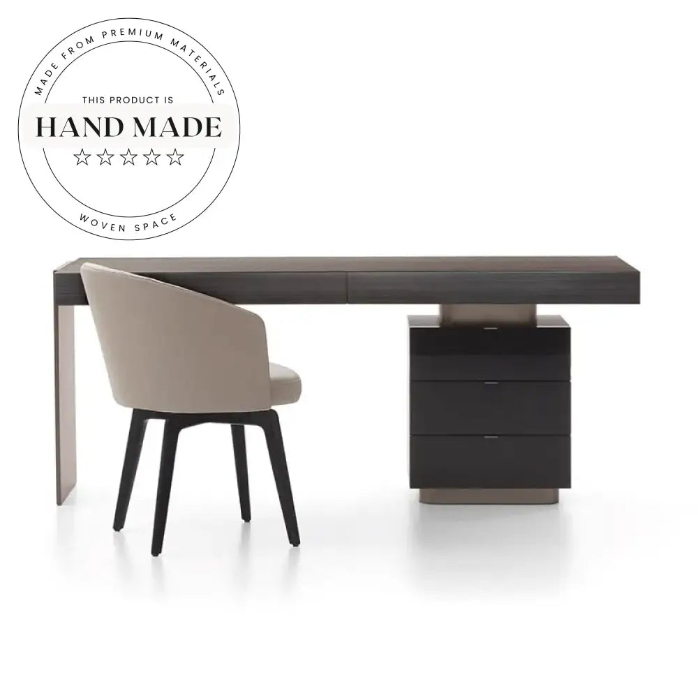 Modern Italian Stainless Steel Executive Wood Writing Study Office Desk