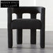 Modern Italian Style Black Teddy Fabric Pine Wood Frame Dining Chair