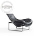 Modern Italian Style Ergonomic Black Leather Lounge Chair for Living Room