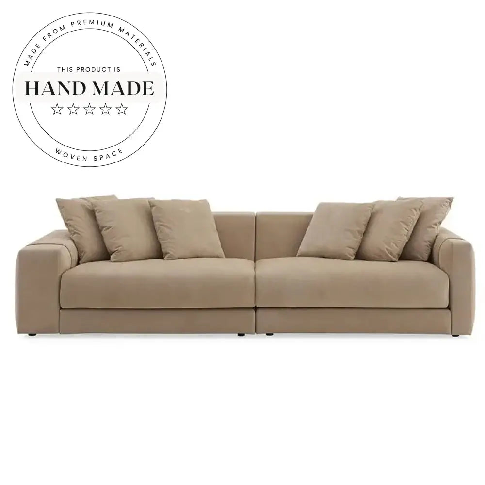 Modern Italian Style Microfiber Fabric Sectional Living Room Sofa