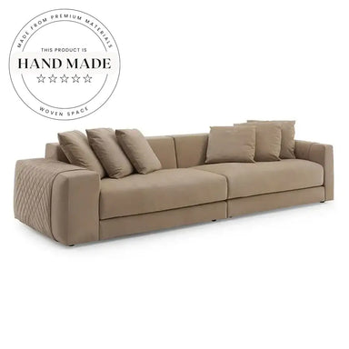 Modern Italian Style Microfiber Fabric Sectional Living Room Sofa