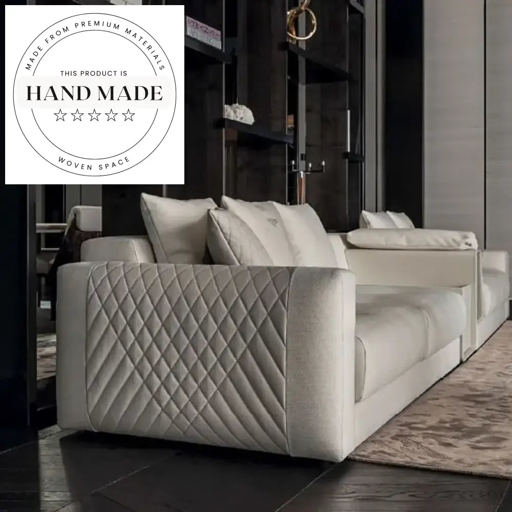Modern Italian Style Microfiber Fabric Sectional Living Room Sofa