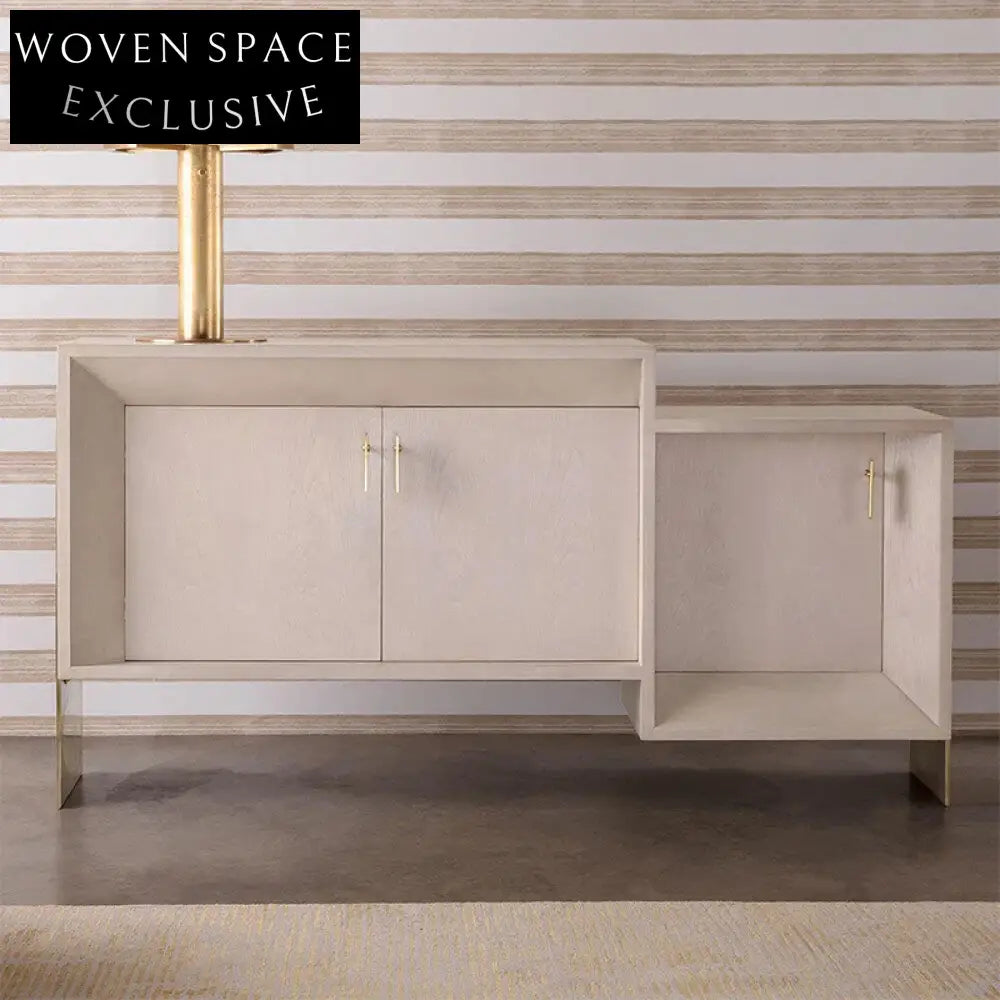 Modern Italian Style Solid Wood TV Media Console Cabinet with Drawers