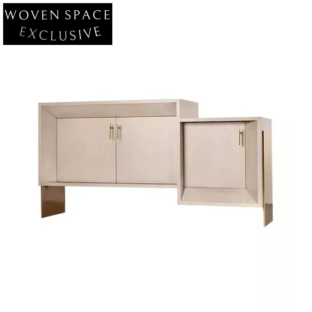 Modern Italian Style Solid Wood TV Media Console Cabinet with Drawers