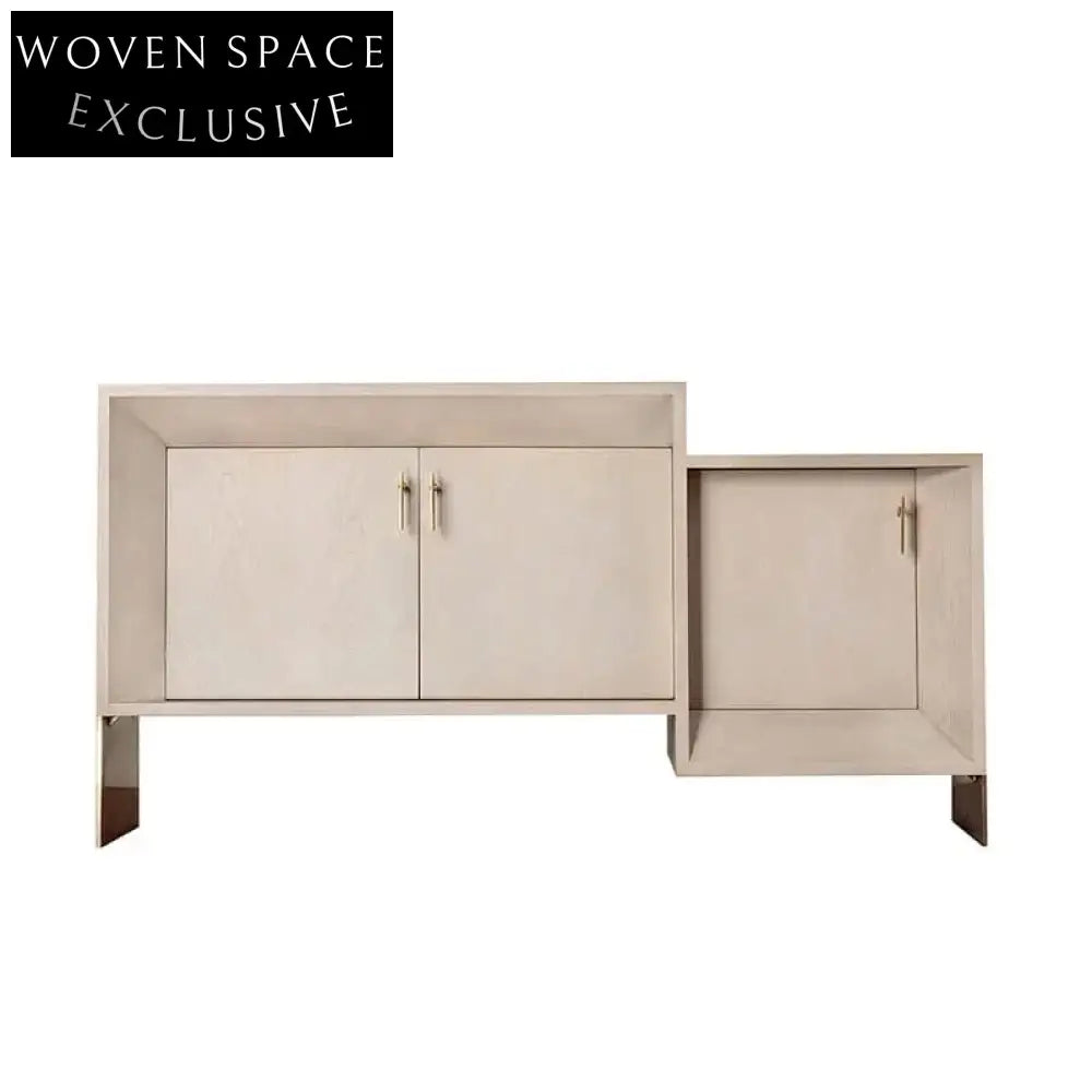 Modern Italian Style Solid Wood TV Media Console Cabinet with Drawers