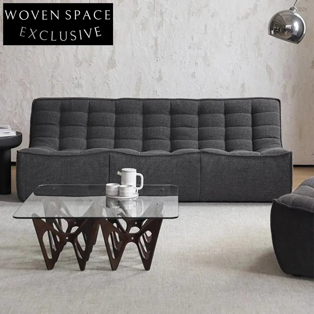 Modern Italian Style Square Glass Top Living Room Cocktail Coffee Table
