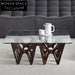 Modern Italian Style Square Glass Top Living Room Cocktail Coffee Table