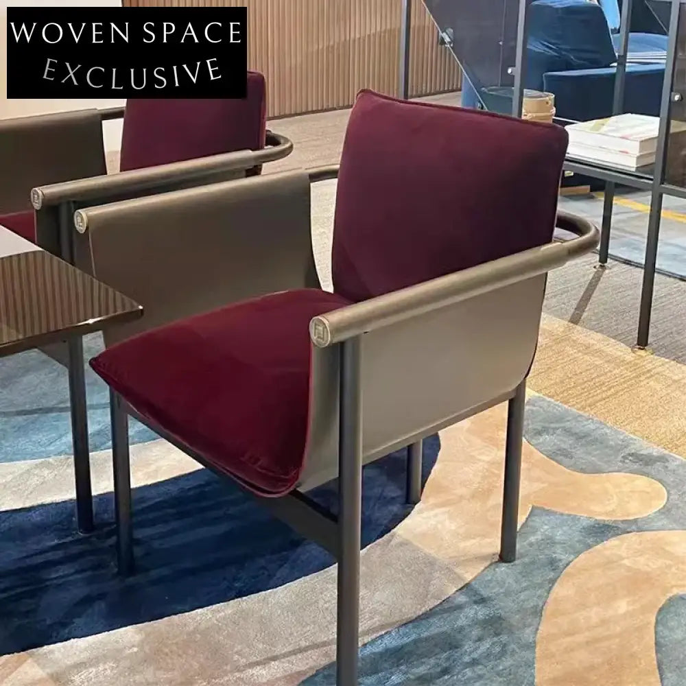 Modern Italian Style Stainless Steel Living Room Leisure Armchair