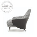 Modern Italian Style Upholstered Recliner Lounge Accent Chair