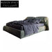 Modern Italian Suede Fabric King Size Soft Bed Frame, Minimalist Design