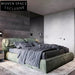 Modern Italian Suede Fabric King Size Soft Bed Frame, Minimalist Design