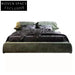 Modern Italian Suede Fabric King Size Soft Bed Frame, Minimalist Design
