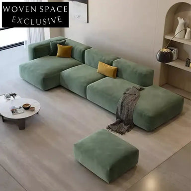 Modern Italian Velvet Modular Sectional Living Room Sofa