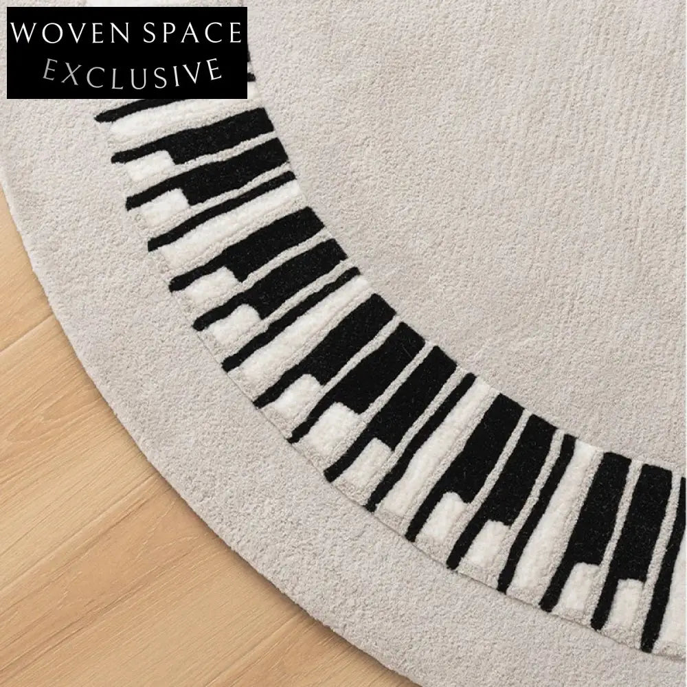 Modern Italian Wool Handmade Geometric Black White Area Rug for Living Rooms