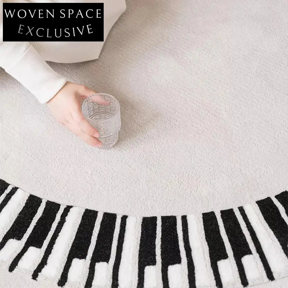 Modern Italian Wool Handmade Geometric Black White Area Rug for Living Rooms