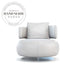 Modern Japandi Leather Swivel Lounge Armchair with Metal Legs