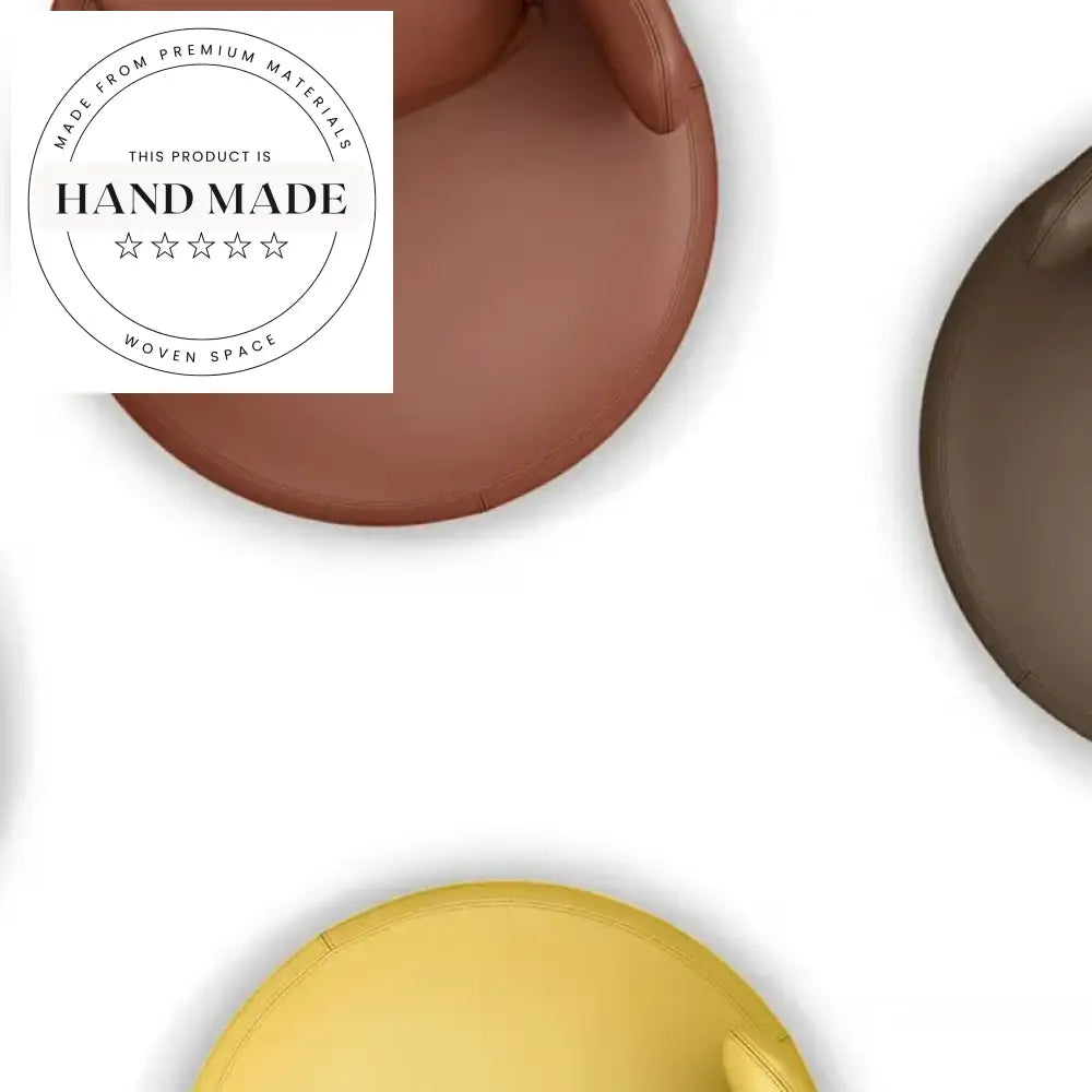 Modern Japandi Leather Swivel Lounge Armchair with Metal Legs