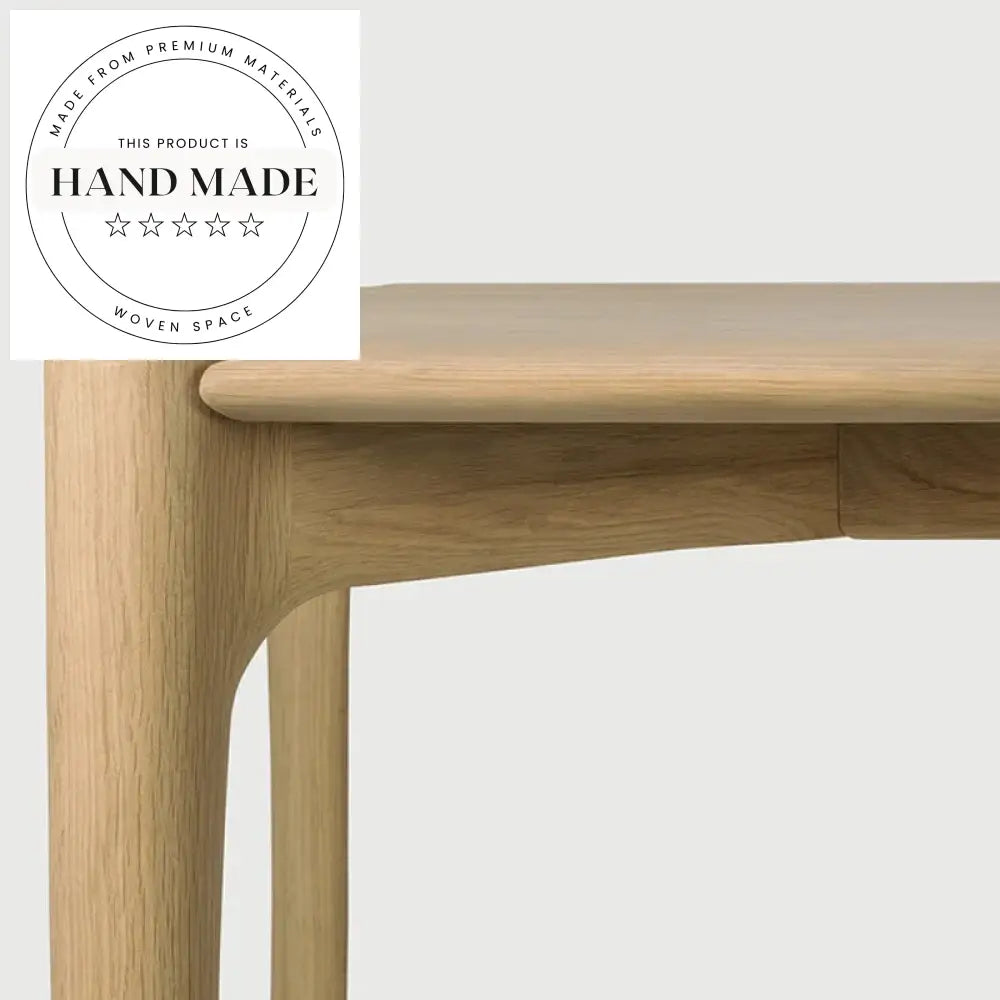 Modern Japanese Minimalist Solid Oak Wood Rectangle Dining Table