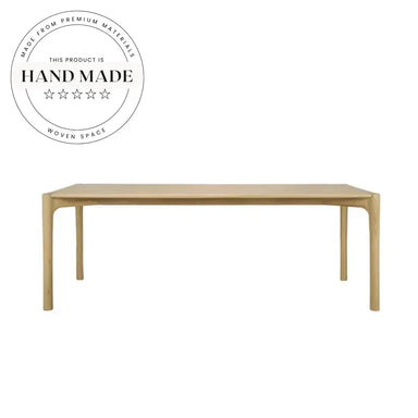 Modern Japanese Minimalist Solid Oak Wood Rectangle Dining Table