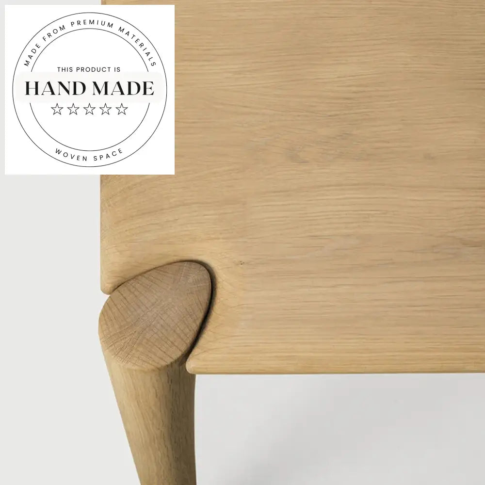 Modern Japanese Minimalist Solid Oak Wood Rectangle Dining Table