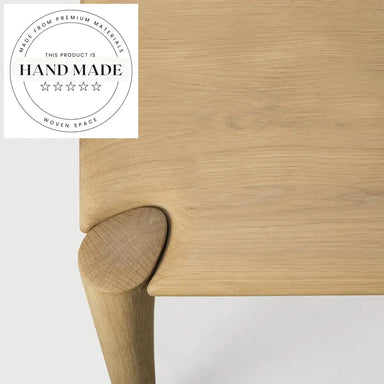 Modern Japanese Minimalist Solid Oak Wood Rectangle Dining Table