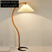 Modern Japanese Retro Arc Floor Lamp, Living Room Bedroom Reading LED Light